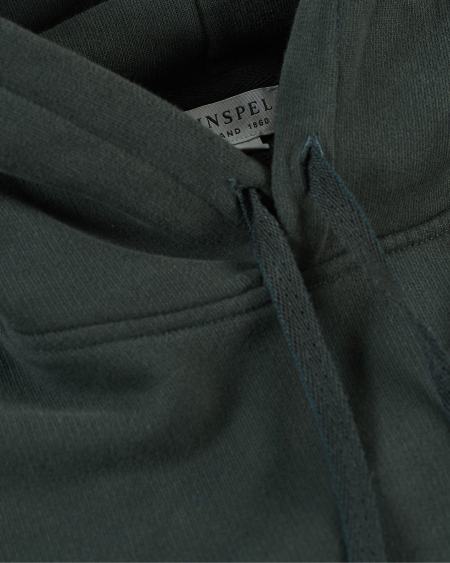 Herre | Gensere | Sunspel | Loopback Hoodie Forest Green
