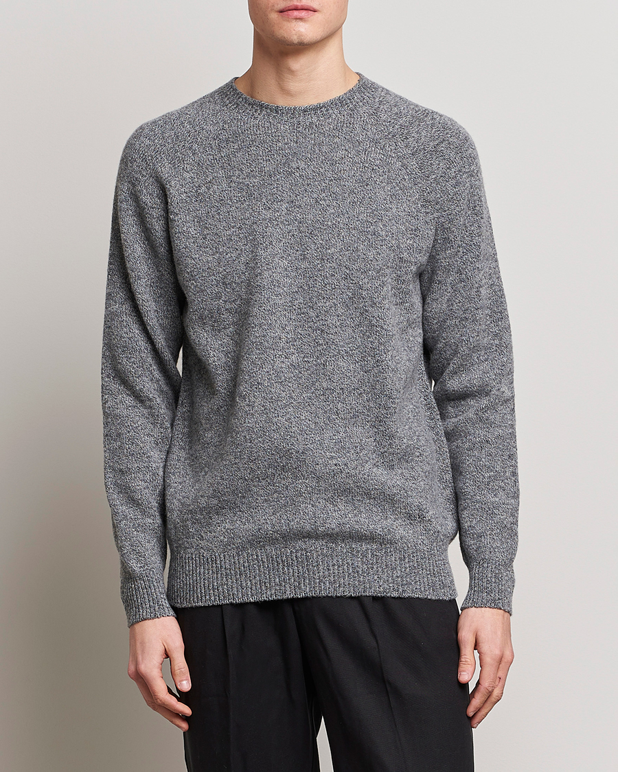 Herre | Salg | Sunspel | Lambswool Crew Neck Grey Melange