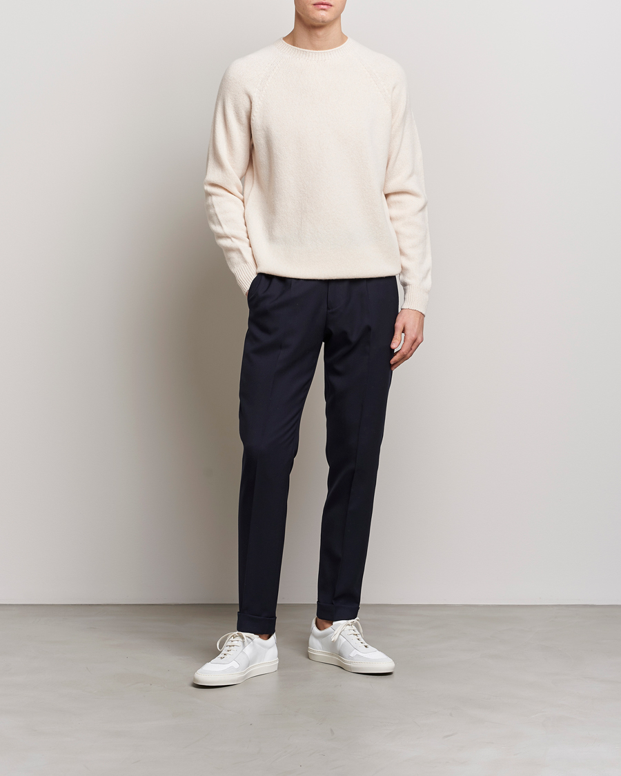 Herre | Gensere | Sunspel | Lambswool Crew Neck Ecru