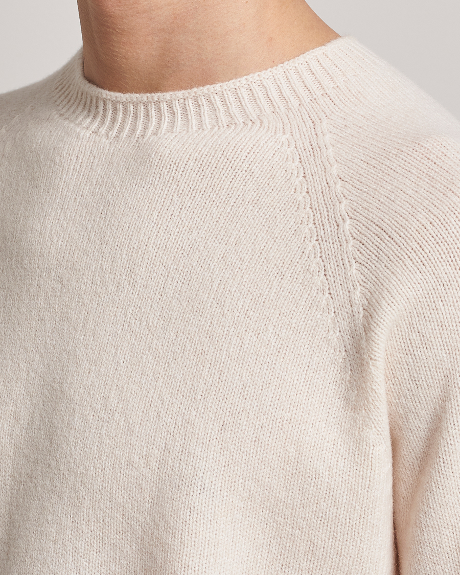 Herre | Gensere | Sunspel | Lambswool Crew Neck Ecru