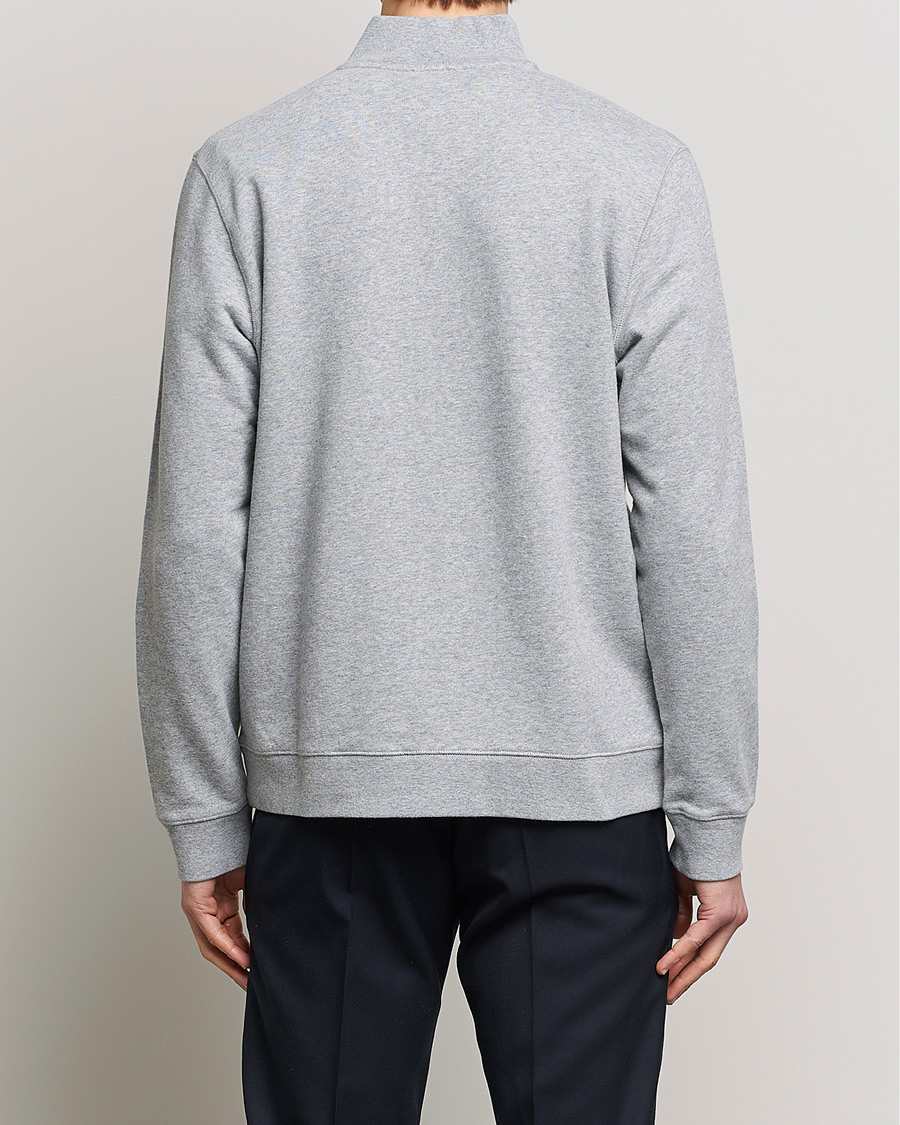 Herre | Gensere | Sunspel | Loopback Half Zip Sweatshirt Grey Melange