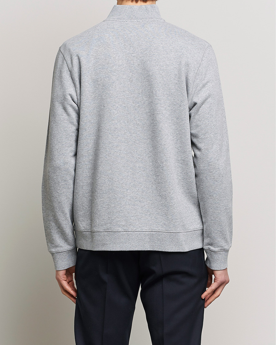 Herre | Gensere | Sunspel | Loopback Half Zip Grey Melange