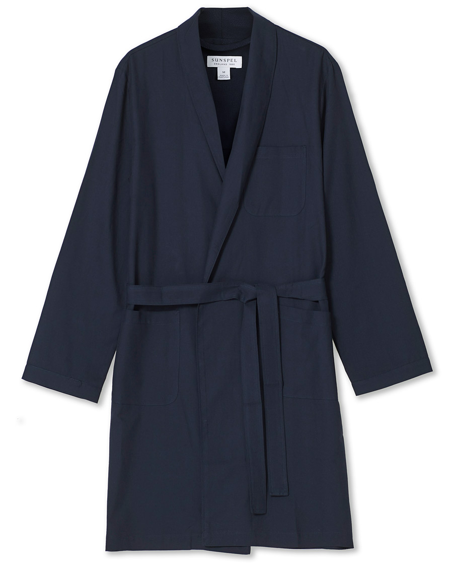 Herre | Pyjamaser og badekåper | Sunspel | Cotton Robe Navy