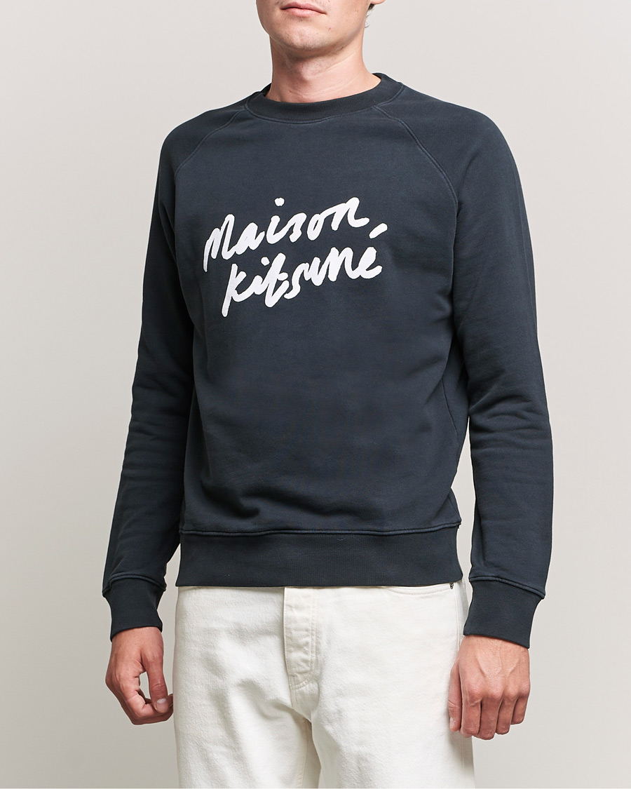 Herre | Sweatshirts | Maison Kitsuné | Handwriting Sweatshirt Anthracite