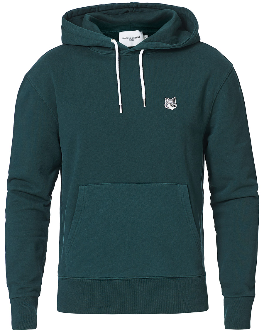 Herre | Gensere | Maison Kitsuné | Grey Fox Head Hoodie Dark Green
