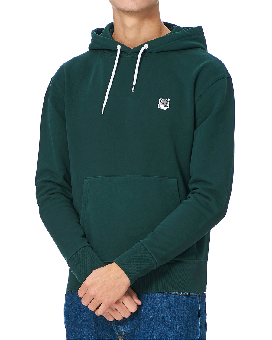Herre | Gensere | Maison Kitsuné | Grey Fox Head Hoodie Dark Green