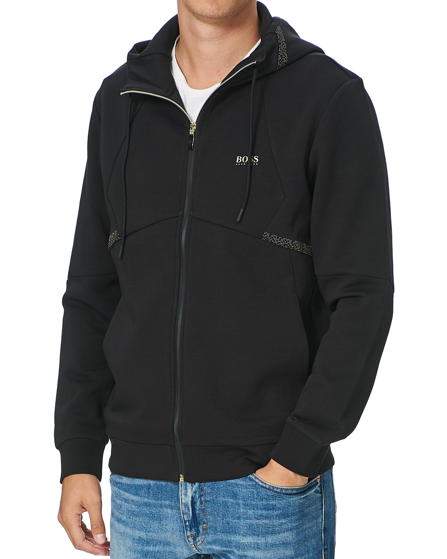 Herre | Gensere | BOSS GREEN | BOSS Athleisure Saggy Full Zip Hoodie Black