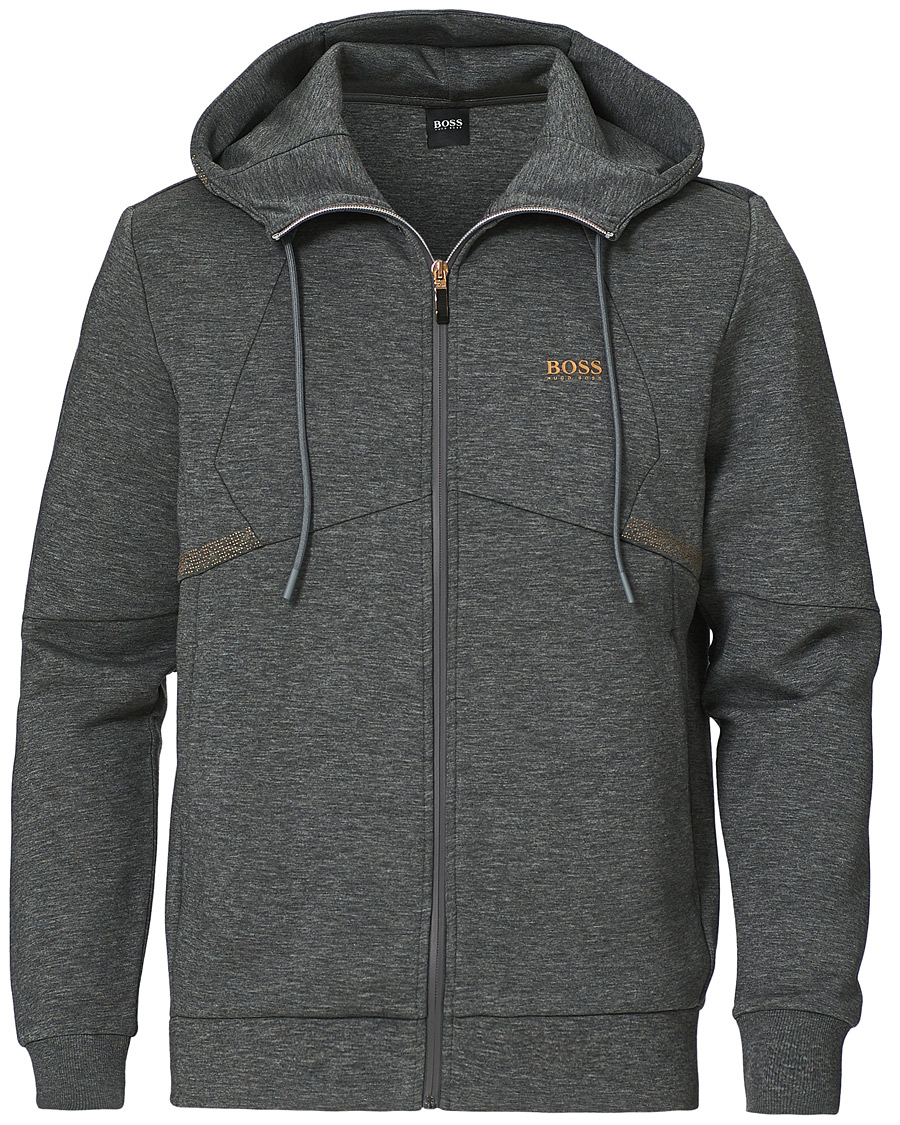 Herre | Gensere | BOSS GREEN | BOSS Athleisure Saggy Full Zip Hoodie Medium Grey