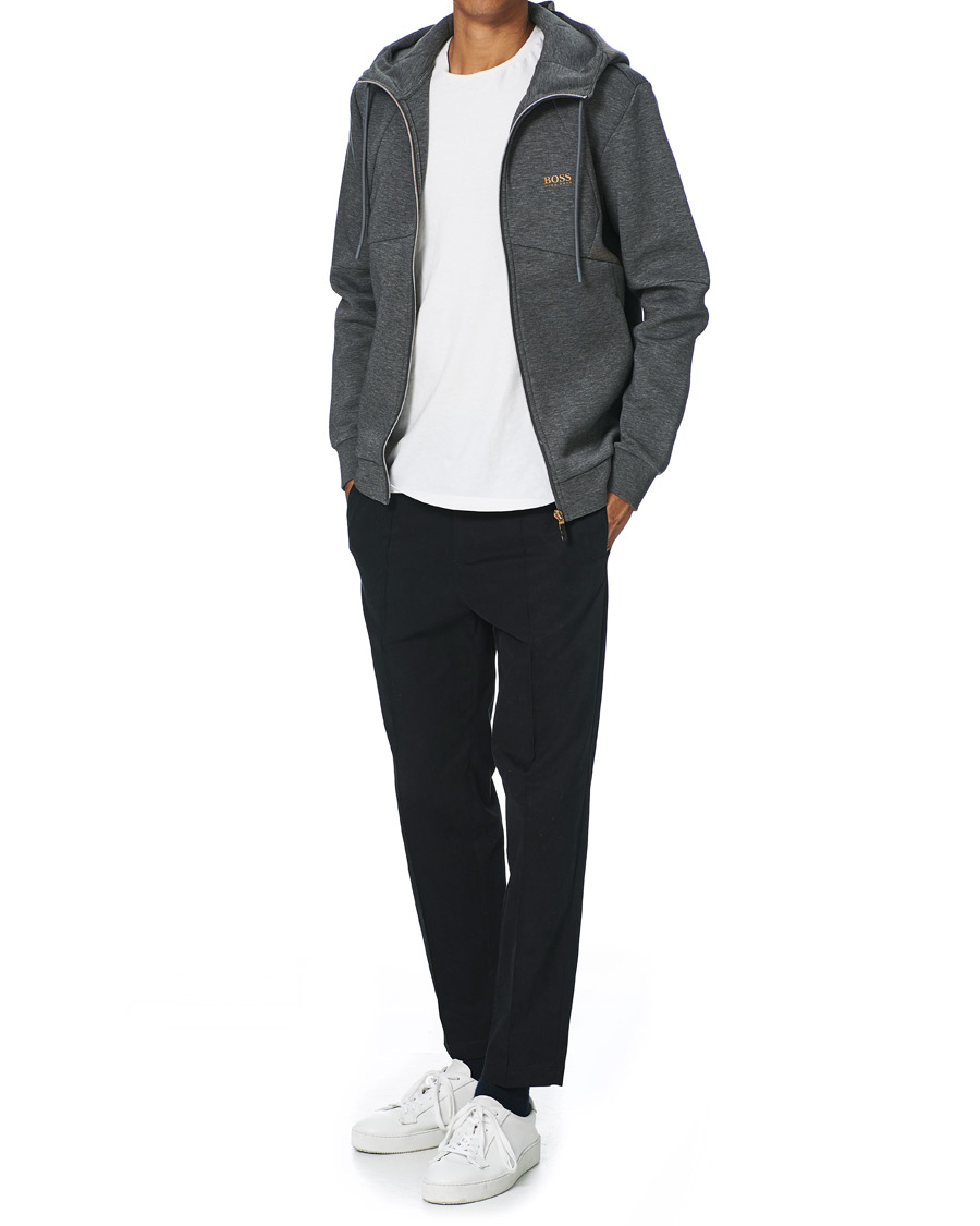 Herre | Gensere | BOSS GREEN | BOSS Athleisure Saggy Full Zip Hoodie Medium Grey