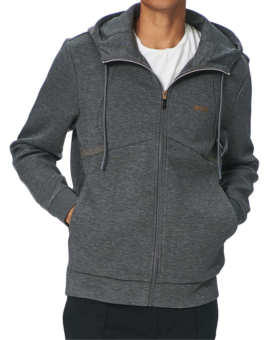 Herre | Gensere | BOSS GREEN | BOSS Athleisure Saggy Full Zip Hoodie Medium Grey