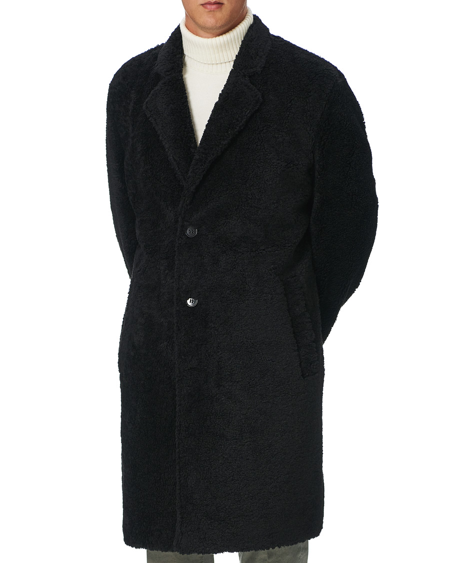 Herre | Jakker | HUGO | Merlon Fake Fur Coat Black