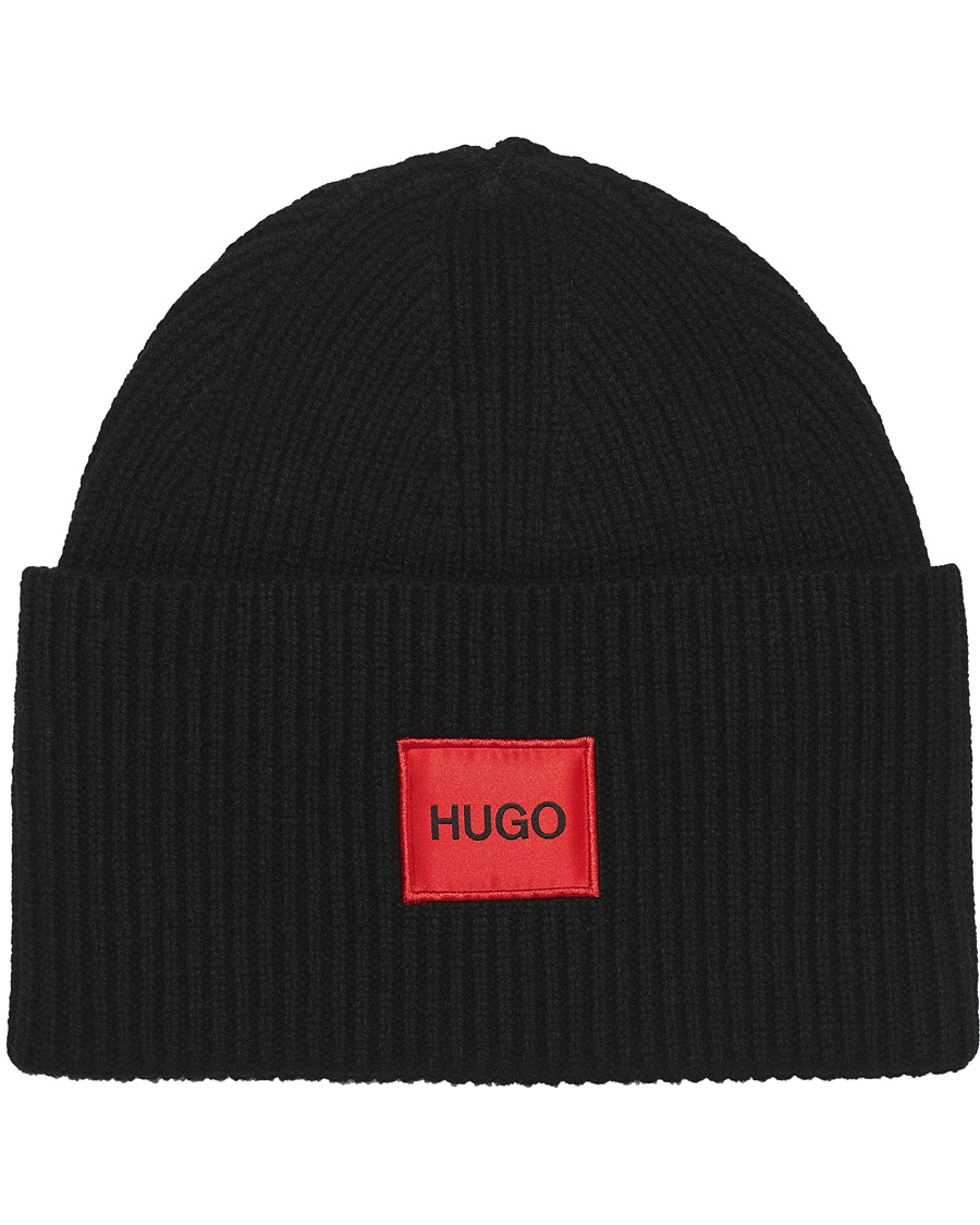 Herre | HUGO Ribbed Logo Beanie Black | HUGO | Ribbed Logo Beanie Black