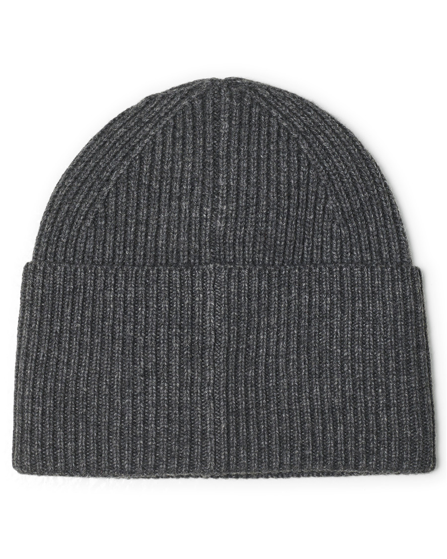 Herre | HUGO Ribbed Logo Beanie Medium Grey | HUGO | Ribbed Logo Beanie Medium Grey