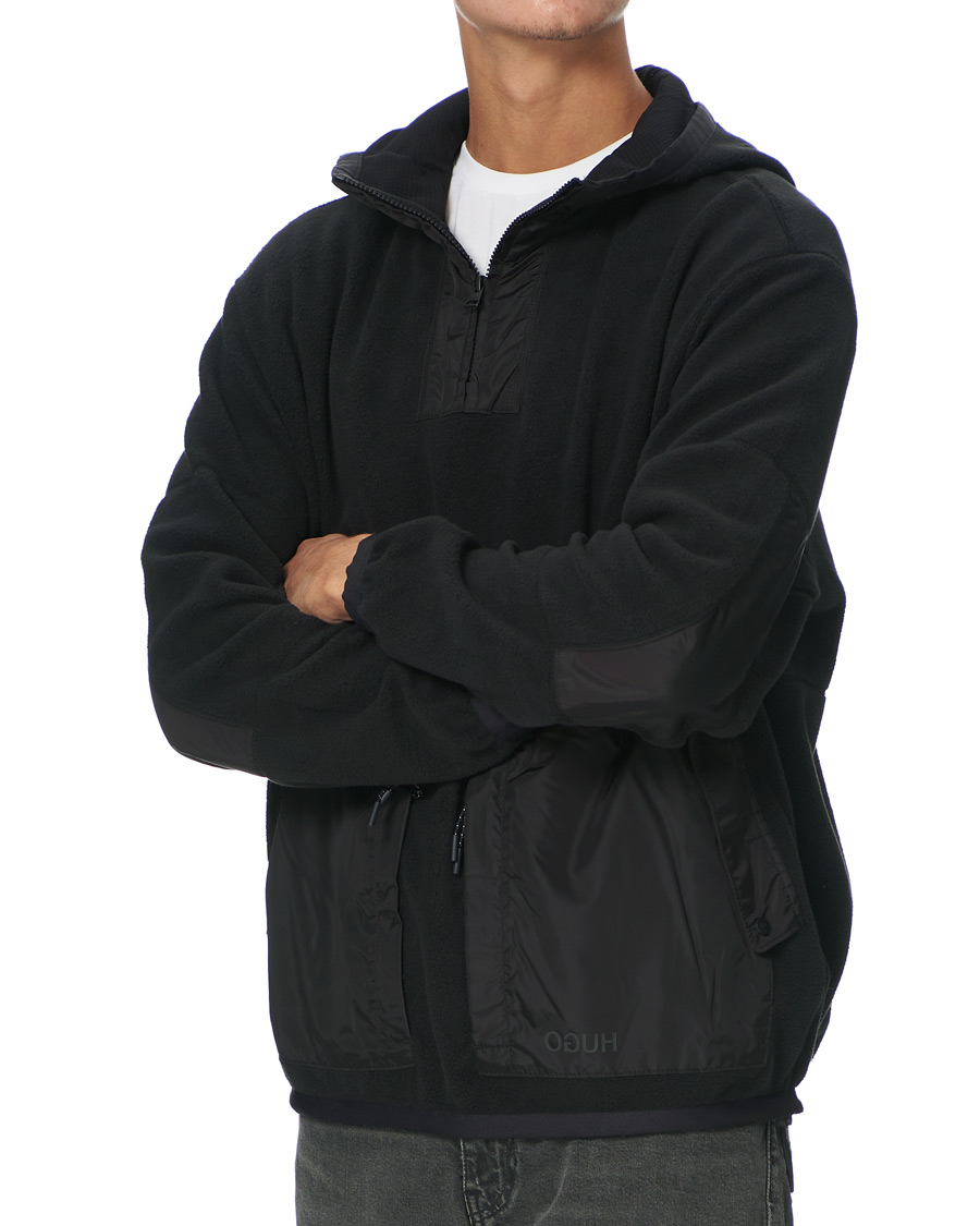 Herre | Gensere | HUGO | Daymans Fleece Half Zip Sweater Black