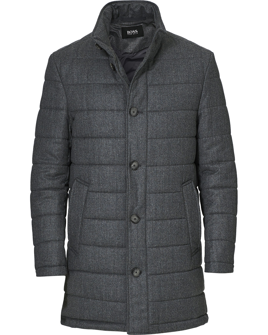 Herre | Jakker | BOSS BLACK | BOSS Hyde Padded Coat Light Grey