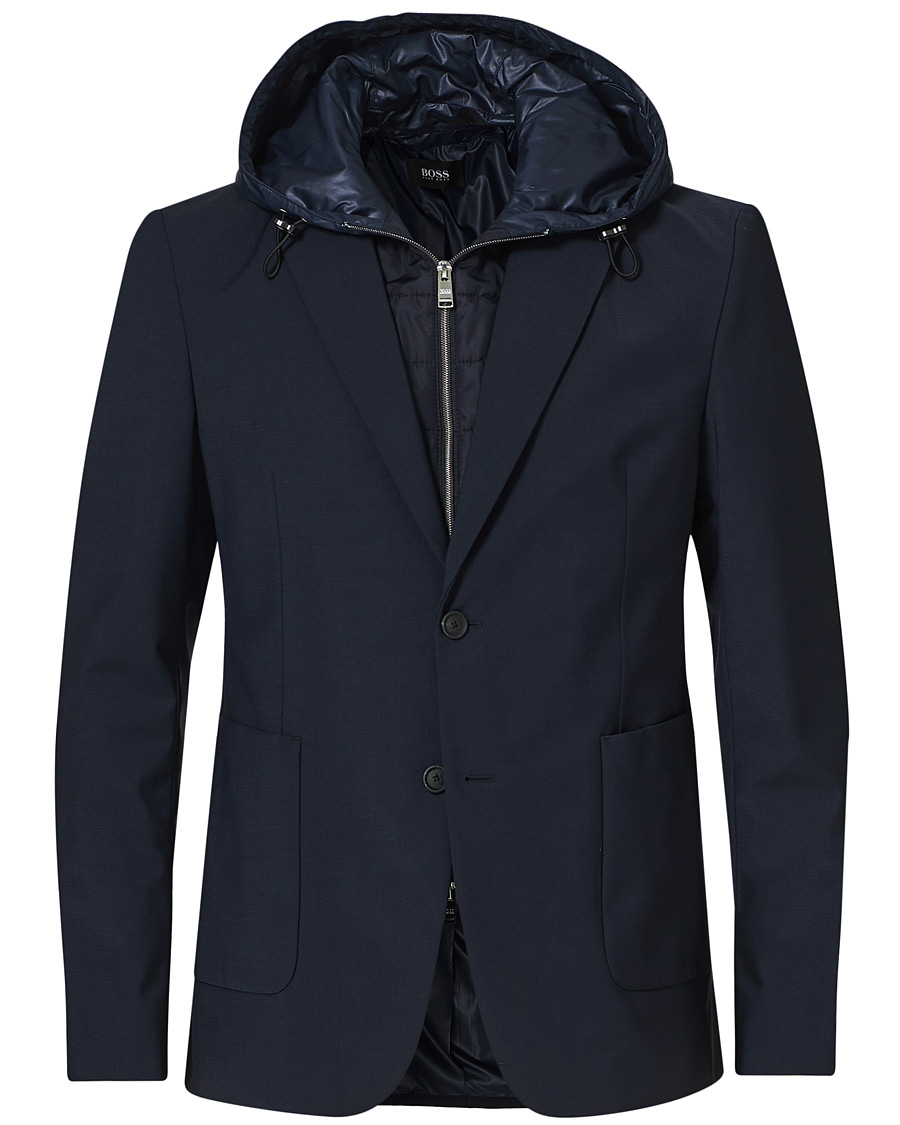 Herre | Jakker | BOSS BLACK | BOSS Hanry Hooded Blazer Jacket Dark Blue