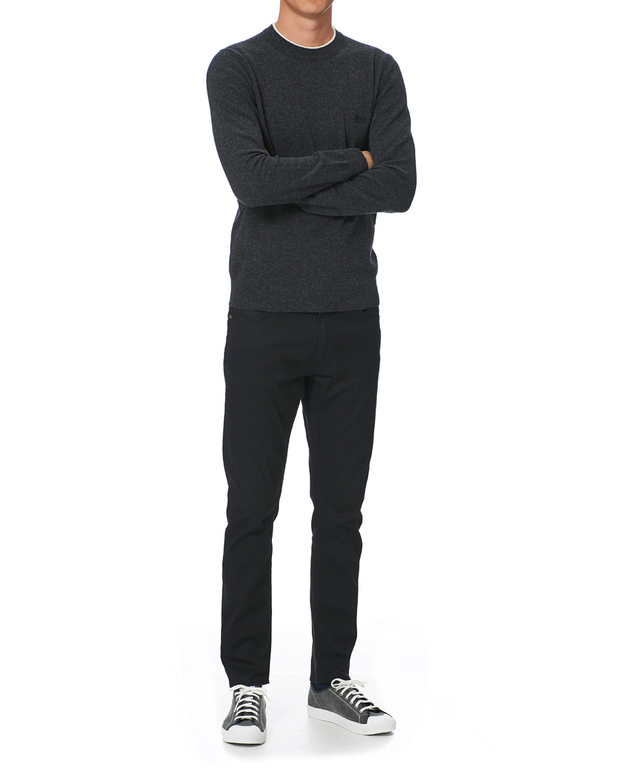 Herre | Gensere | BOSS BLACK | BOSS Bacio Lambswool Crew Neck Pullover Open Grey