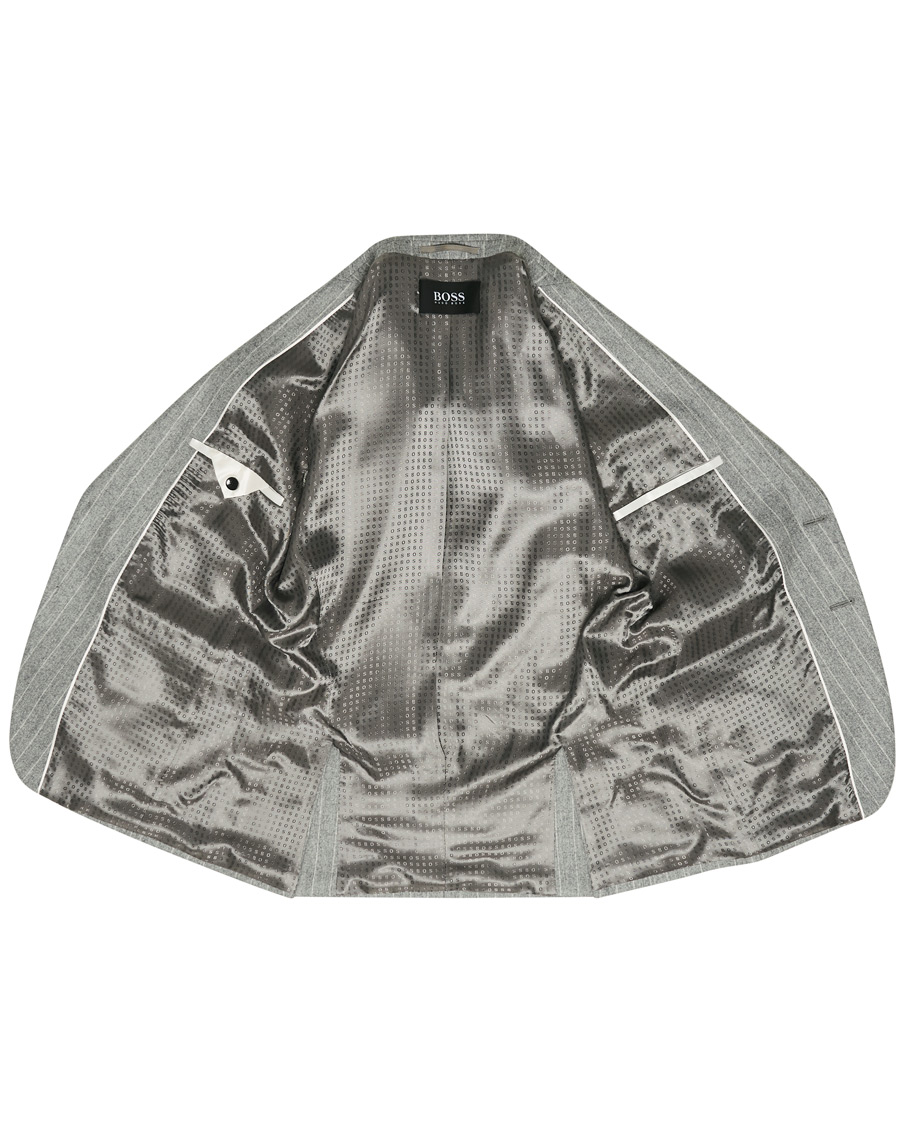 Herre | Dresser | BOSS BLACK | BOSS Huge Wool Peak Lapel Pinstripe Suit Light Grey