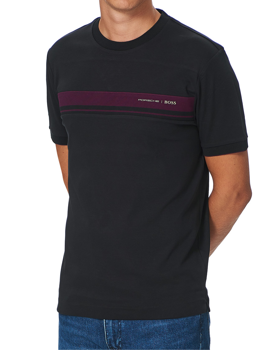 Herre | T-Shirts | BOSS BLACK | BOSS Porsche Capsule Tiburt Crew Neck Tee Black