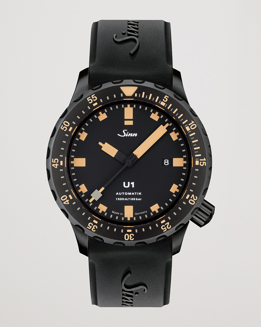 Herre | Sinn | Sinn | U1 Black Hard Coating Diving Watch 44mm Black/Ivory