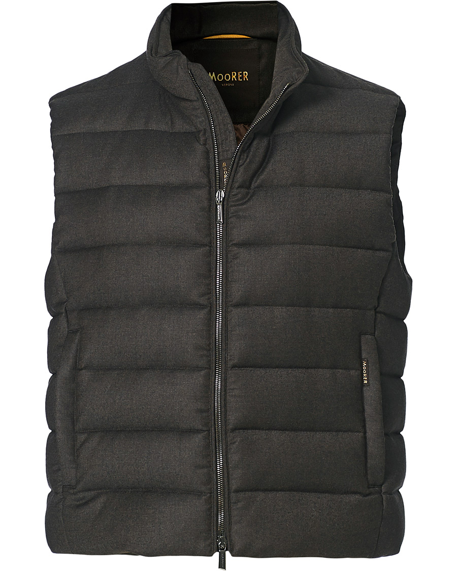 Herre | Jakker | MooRER | Wool/Cashmere Padded Vest Brown