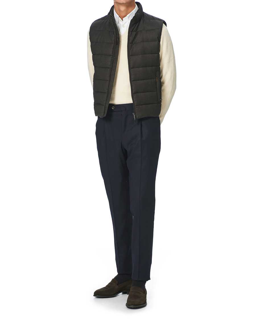 Herre | Jakker | MooRER | Wool/Cashmere Padded Vest Brown