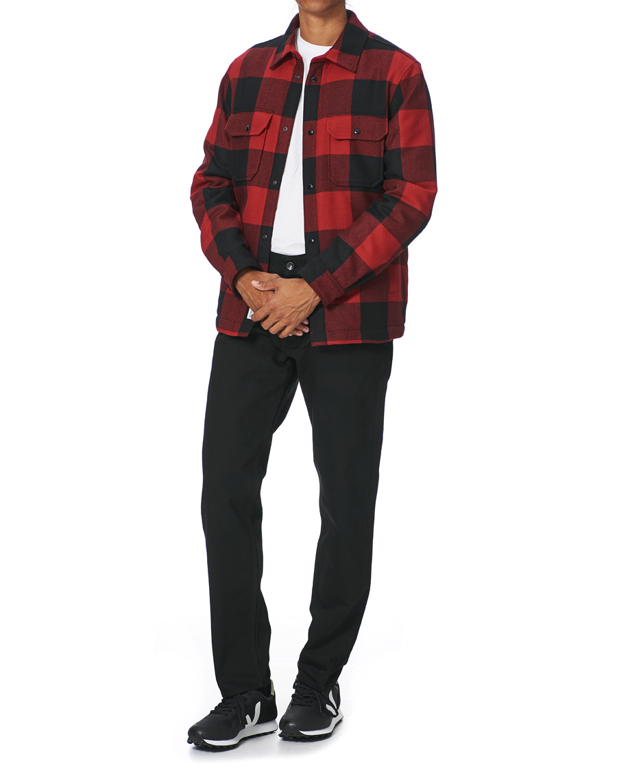 Herre | Skjorter | Woolrich | Alaskan Wool Padded Check Overshirt Red Buffalo