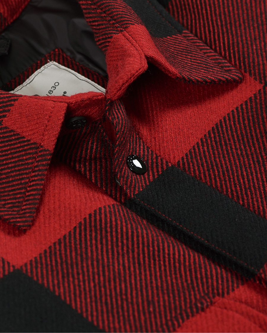 Herre | Skjorter | Woolrich | Alaskan Wool Padded Check Overshirt Red Buffalo
