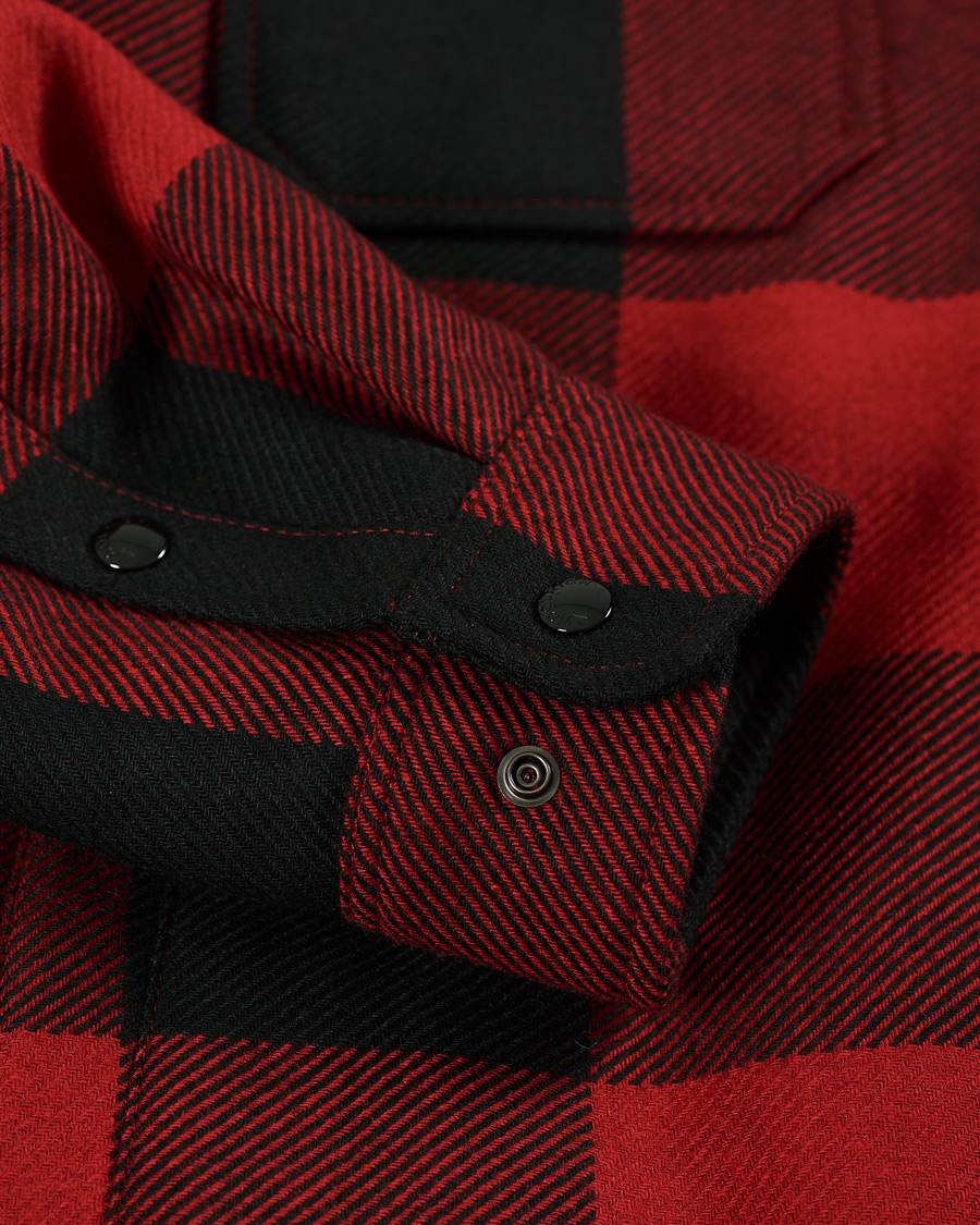 Herre | Skjorter | Woolrich | Alaskan Wool Padded Check Overshirt Red Buffalo
