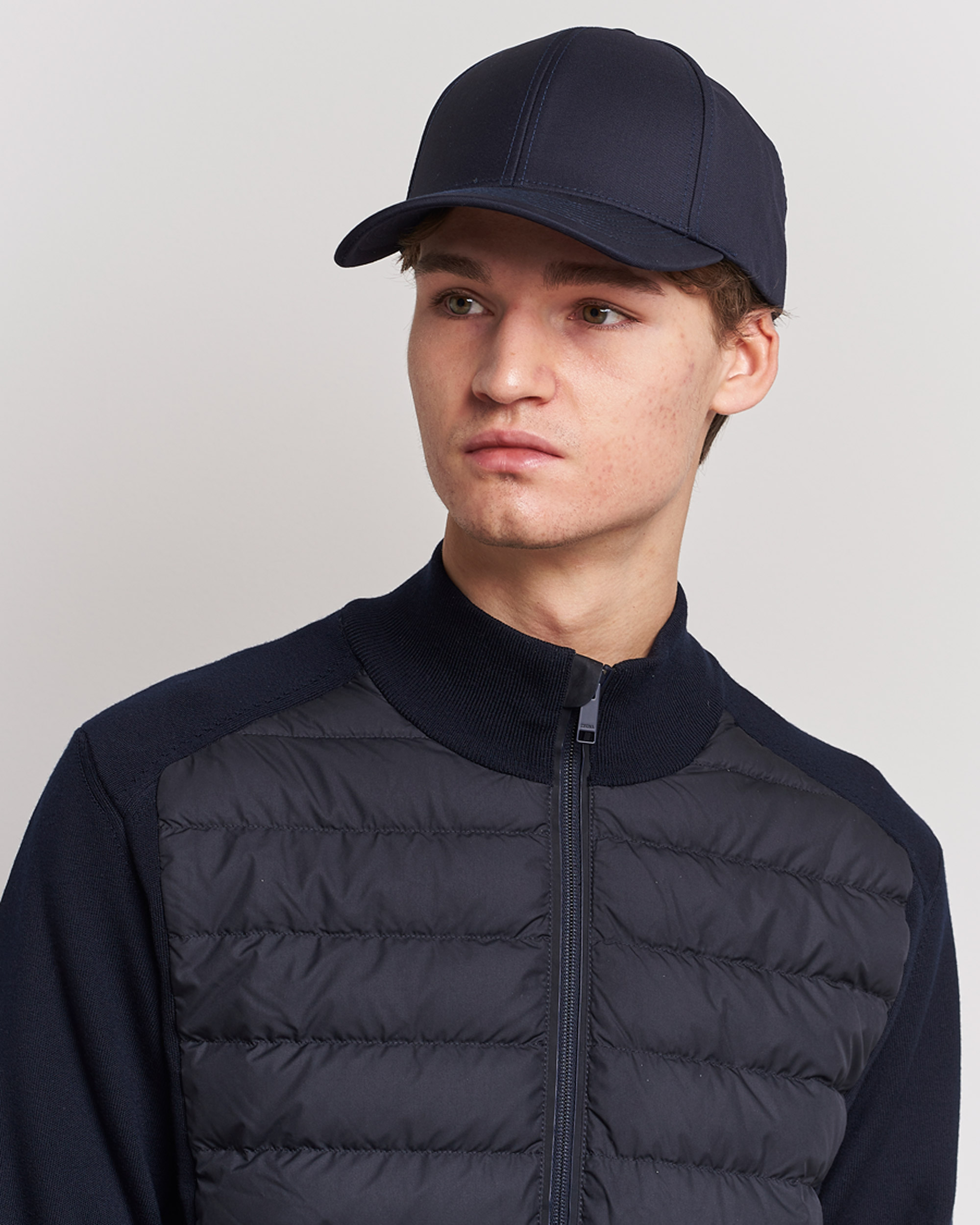 Herre | New Nordics | Varsity Headwear | Wool Tech Baseball Cap Navy