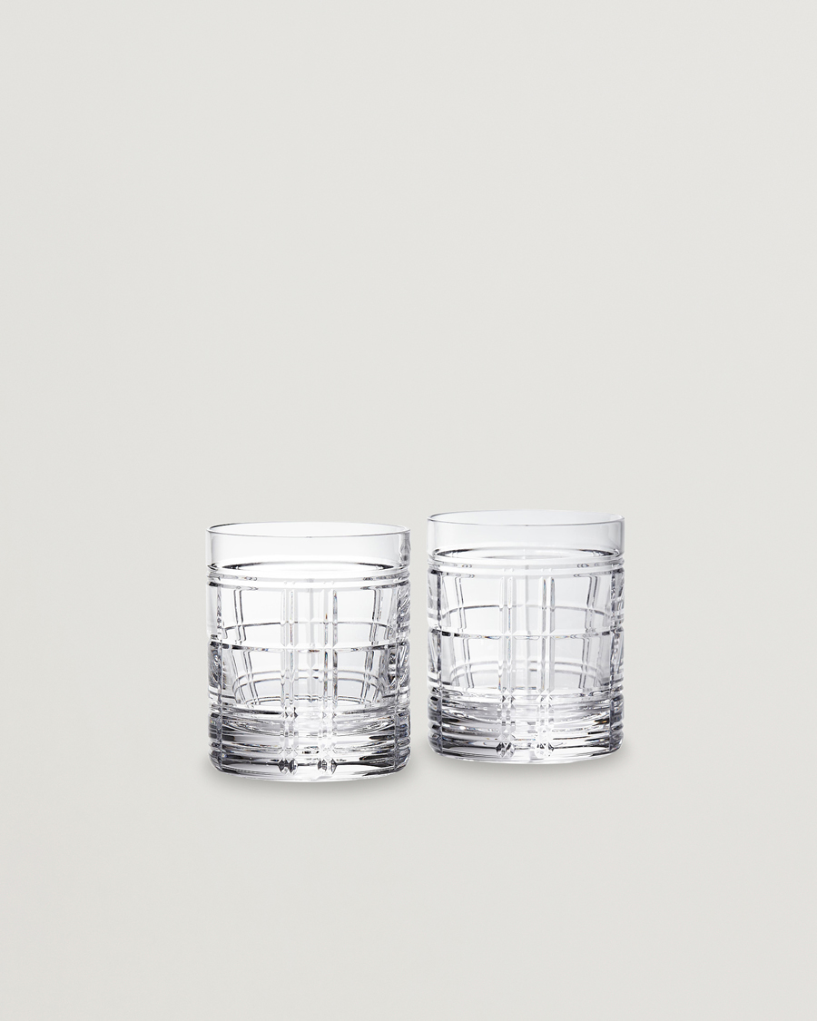 Herre | Ralph Lauren Home Hudson Plaid Crystal Glass 2pcs Clear | Ralph Lauren Home | Hudson Plaid Crystal Glass 2pcs Clear