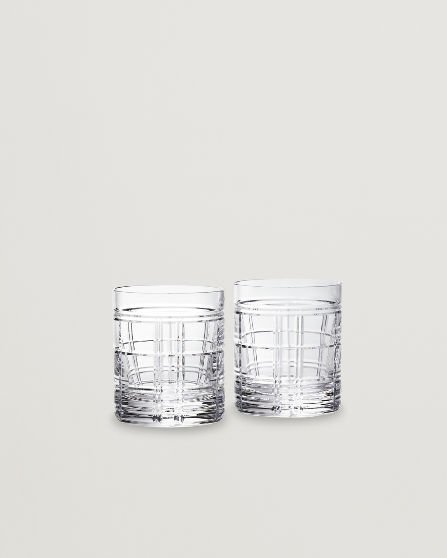 Herre | Til hjemmet | Ralph Lauren Home | Hudson Plaid Crystal Glass 2pcs Clear