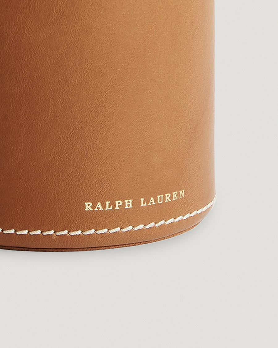 Herre |  | Ralph Lauren Home | Brennan Leather Pencil Cup Saddle Brown