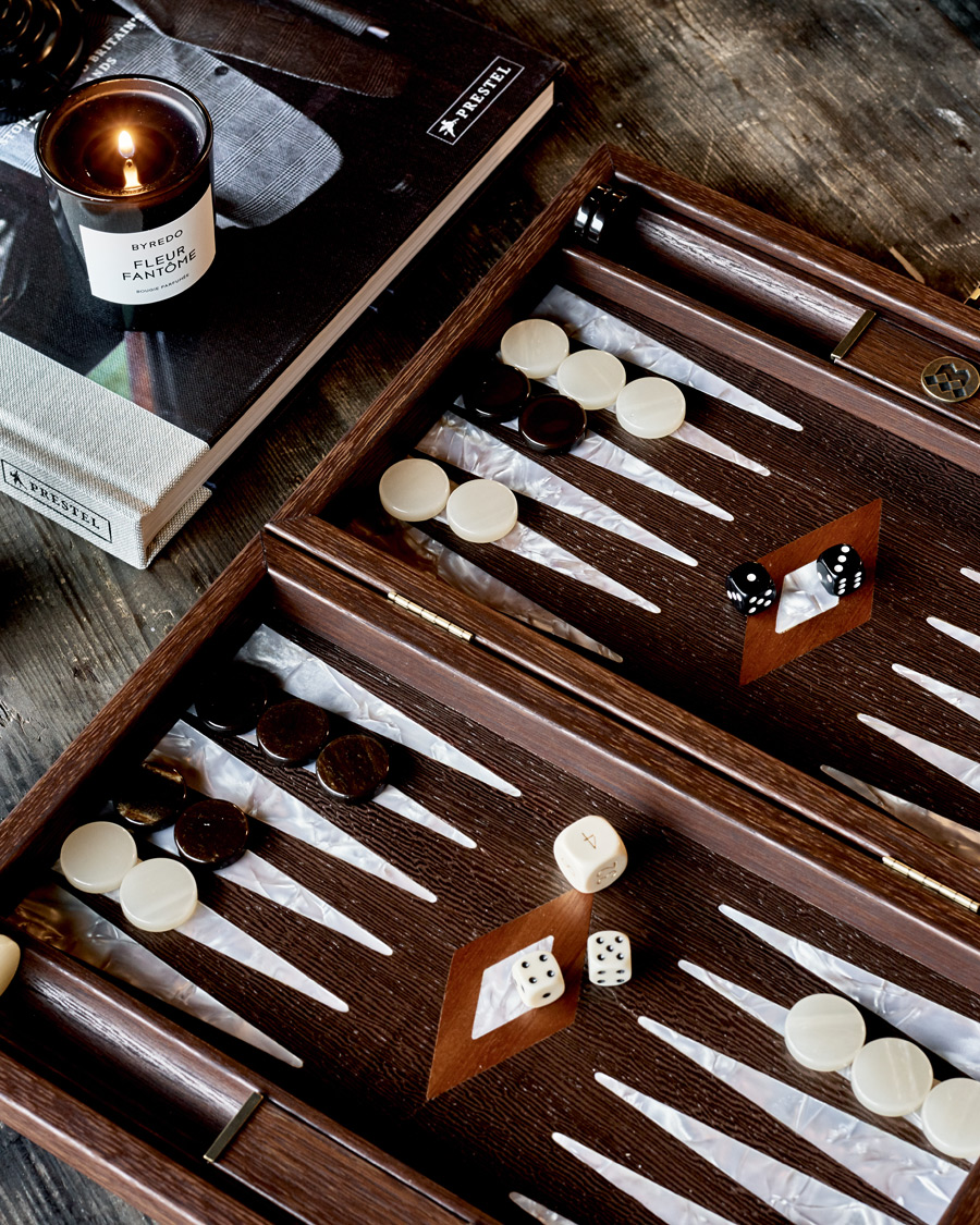 Herre | Til den stilfulle | Manopoulos | Natural Burl Small Backgammon With Side Racks