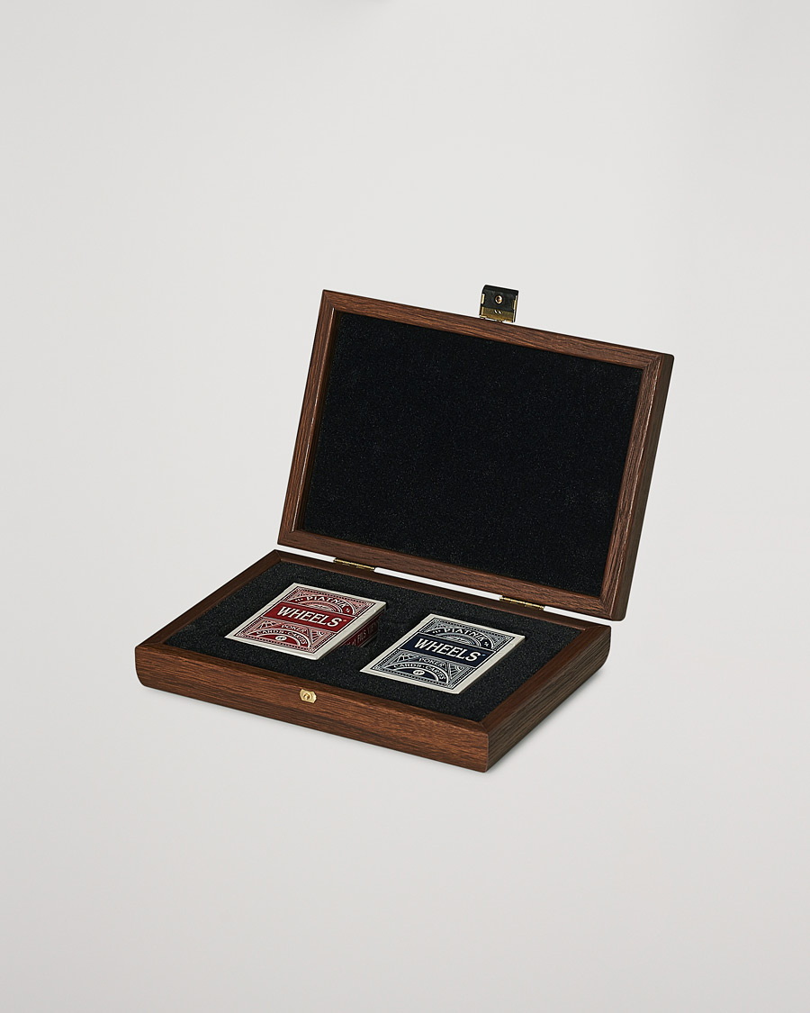 Herre | Spill og fritid | Manopoulos | Wooden Card Case Dark Brown