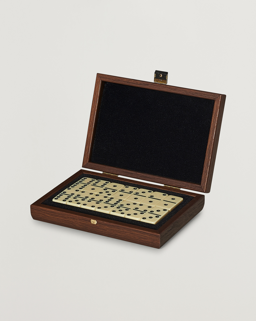 Herre | Spill og fritid | Manopoulos | Wooden Domino Case Dark Brown