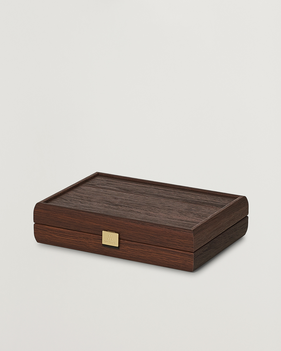 Herre | Manopoulos Wooden Domino Case Dark Brown | Manopoulos | Wooden Domino Case Dark Brown