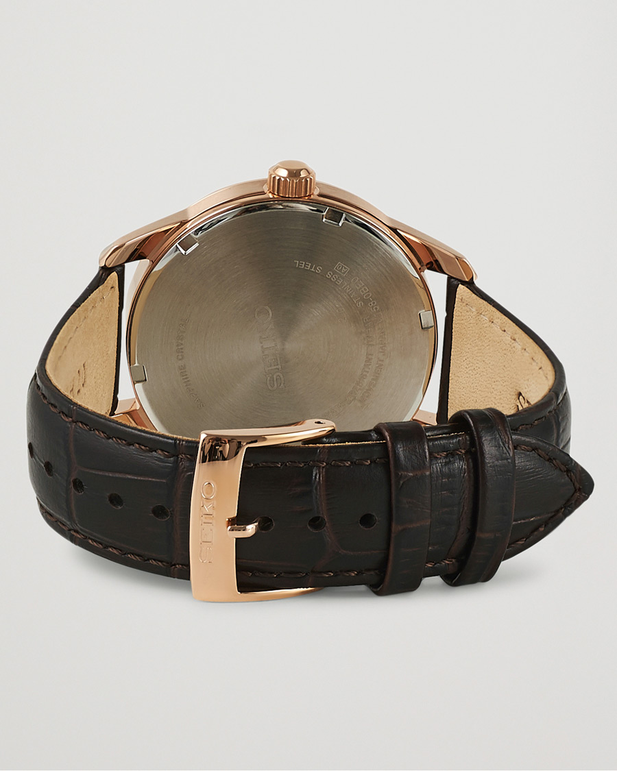 Herre | Seiko Solar Sapphire 40mm Rose Gold Steel White Dial | Seiko | Solar Sapphire 40mm Rose Gold Steel White Dial