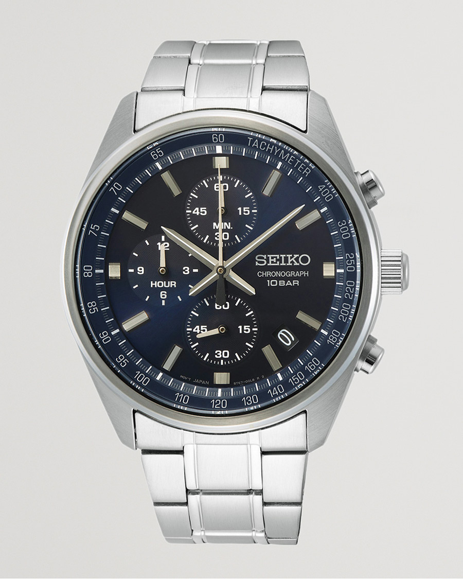 Herre | Seiko Chronograph 42mm Steel Blue Dial | Seiko | Chronograph 42mm Steel Blue Dial