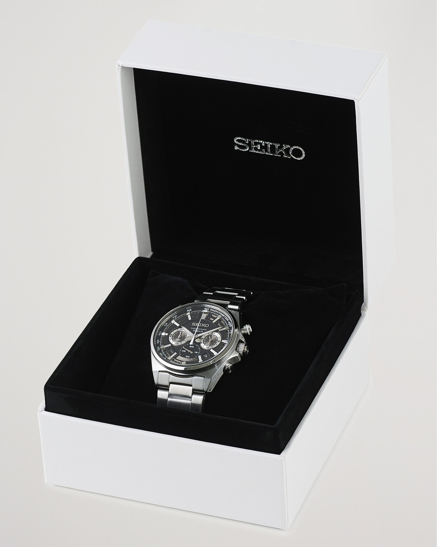 Herre | Seiko Chronograph 41mm Steel Black Dial | Seiko | Chronograph 41mm Steel Black Dial
