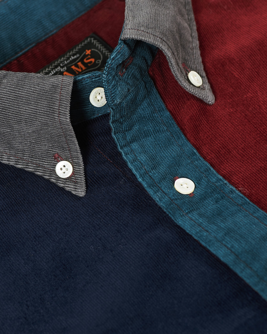 Herre | Skjorter | BEAMS PLUS | Corduroy Patchwork Button Down Shirt Grey