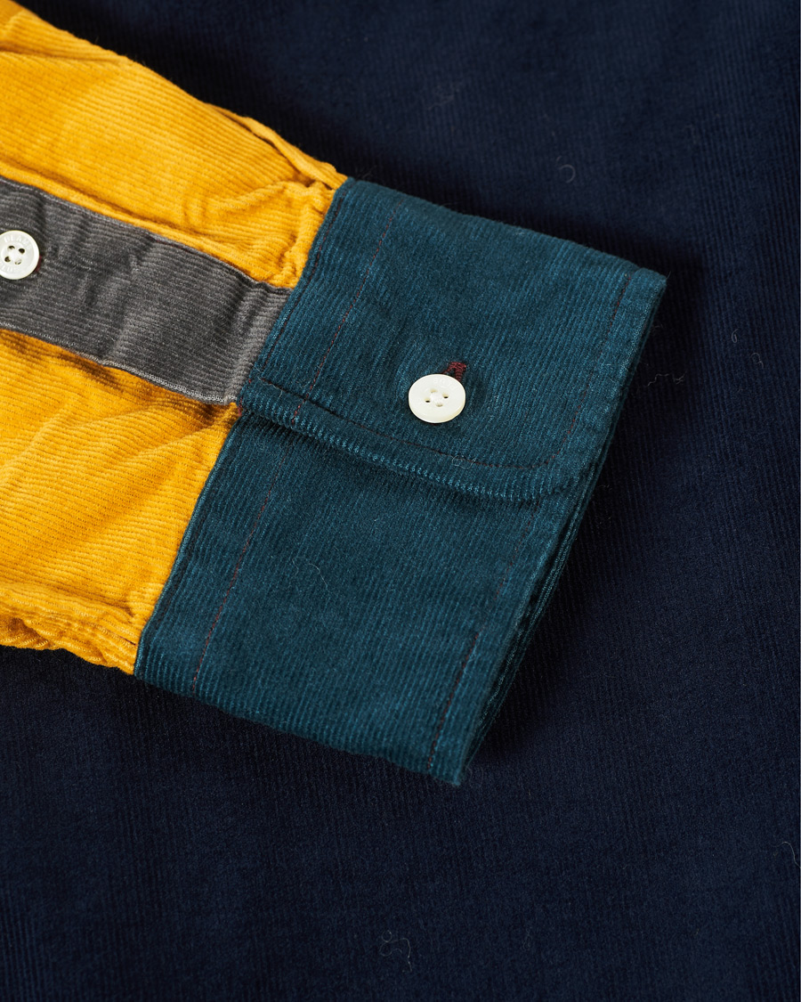 Herre | Skjorter | BEAMS PLUS | Corduroy Patchwork Button Down Shirt Grey