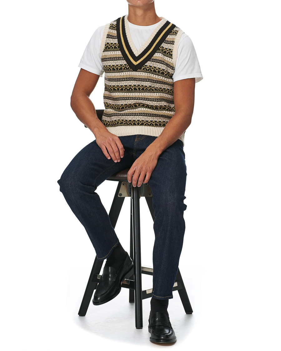 Herre | Gensere | BEAMS PLUS | Fairisle Crickett Vest Off White