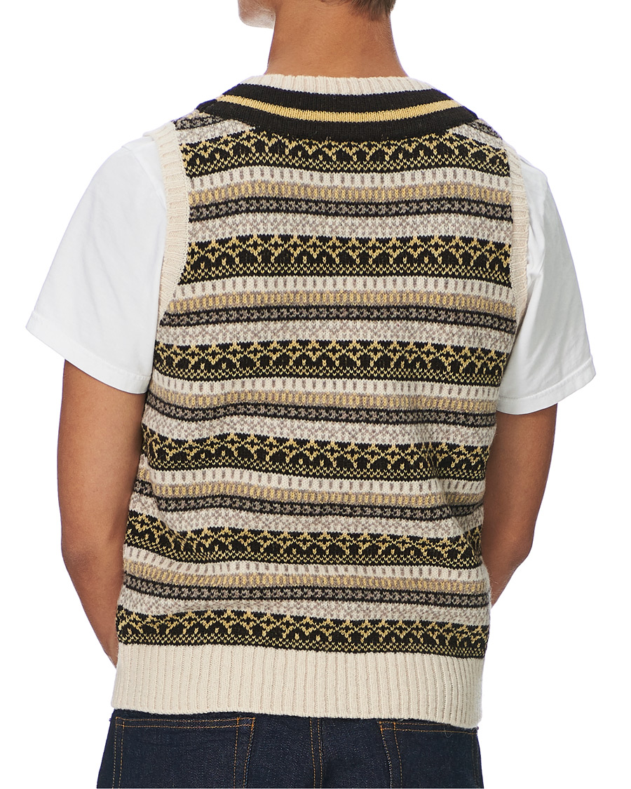 Herre | Gensere | BEAMS PLUS | Fairisle Crickett Vest Off White
