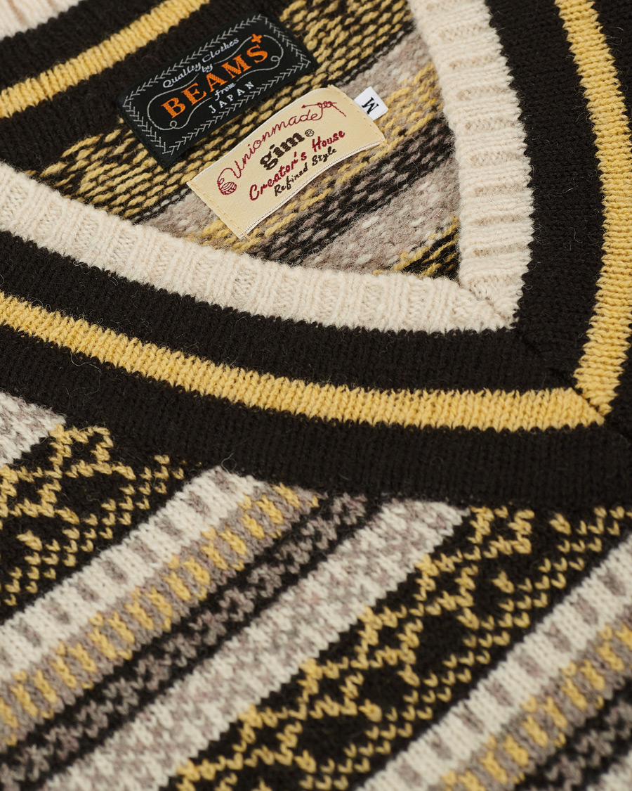 Herre | Gensere | BEAMS PLUS | Fairisle Crickett Vest Off White