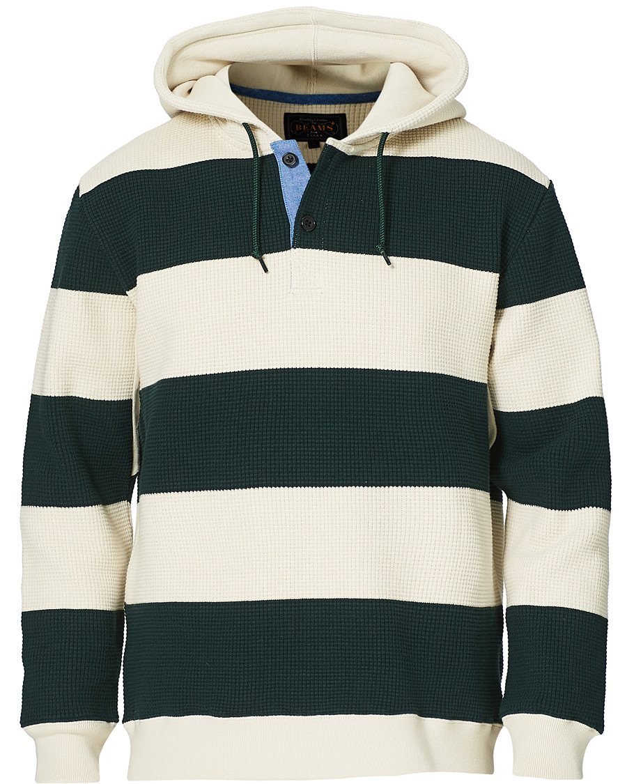 Herre | Gensere | BEAMS PLUS | Thermal Hoodie White/Green