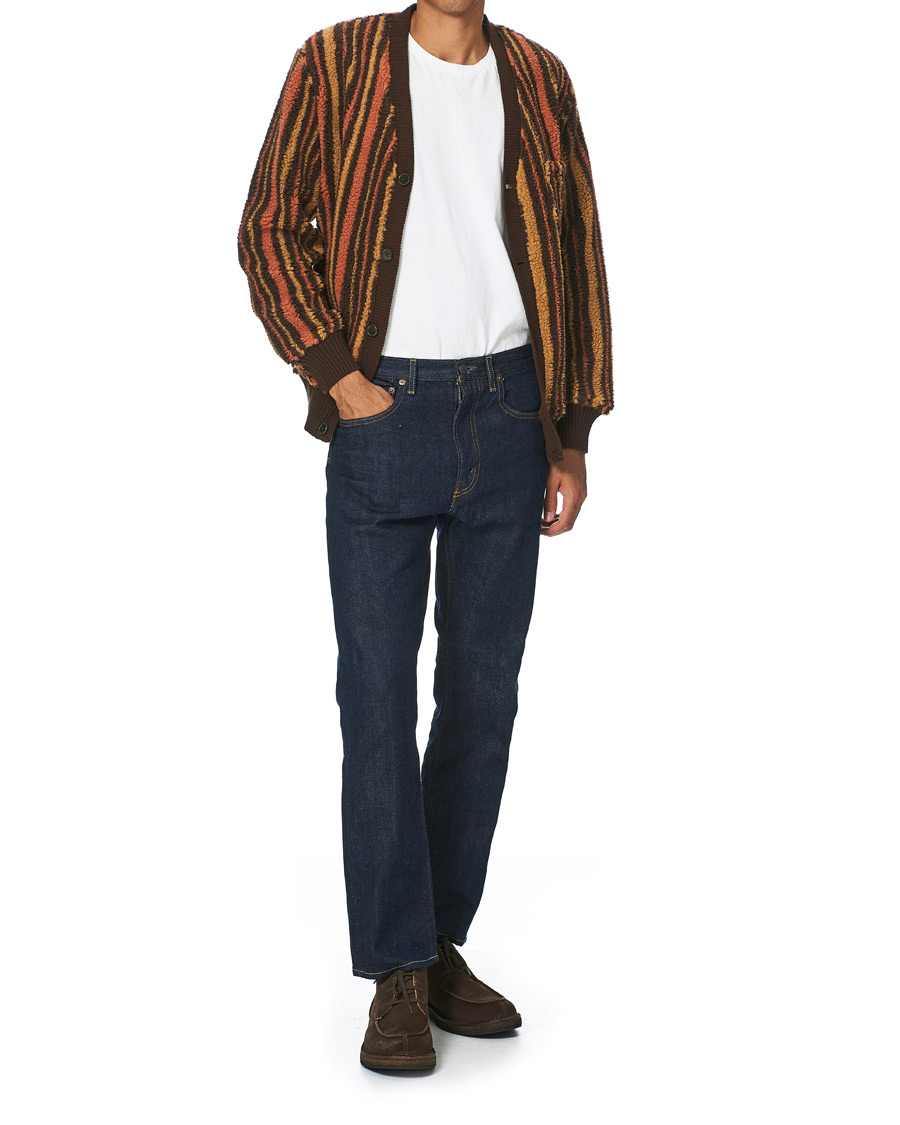 Herre | Gensere | BEAMS PLUS | Striped Fleece Cardigan Brown