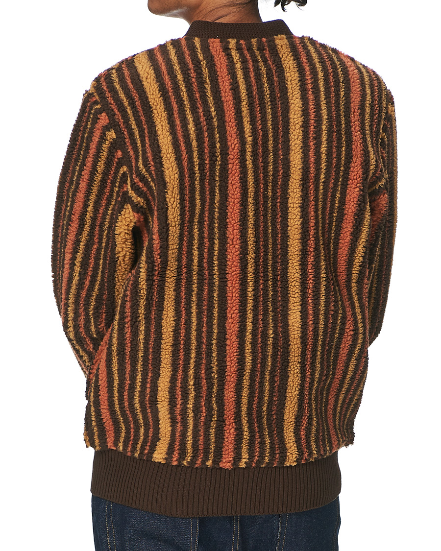 Herre | Gensere | BEAMS PLUS | Striped Fleece Cardigan Brown