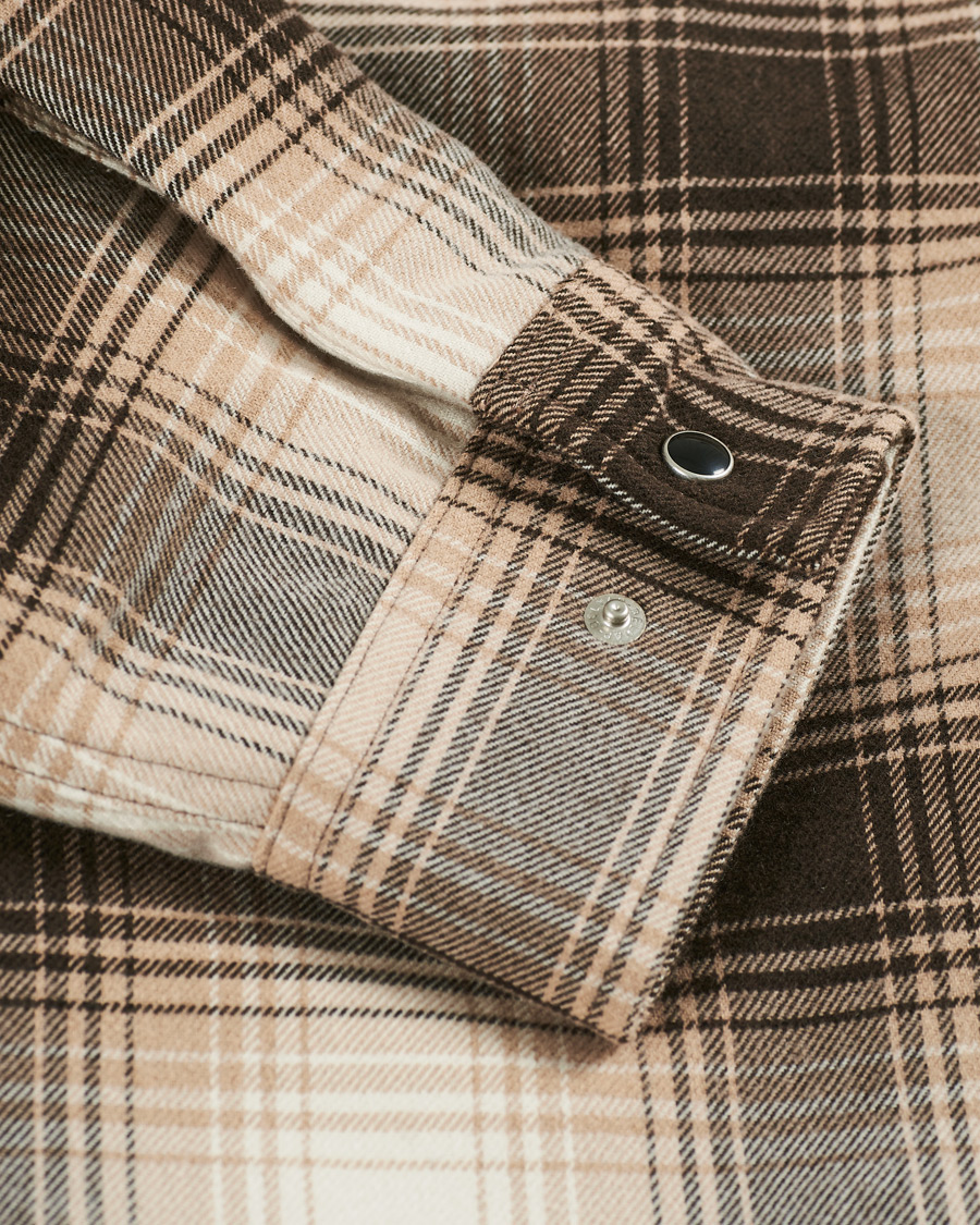 Herre | Jakker | BEAMS PLUS | Quilted Open Collar Jacket Brown Check