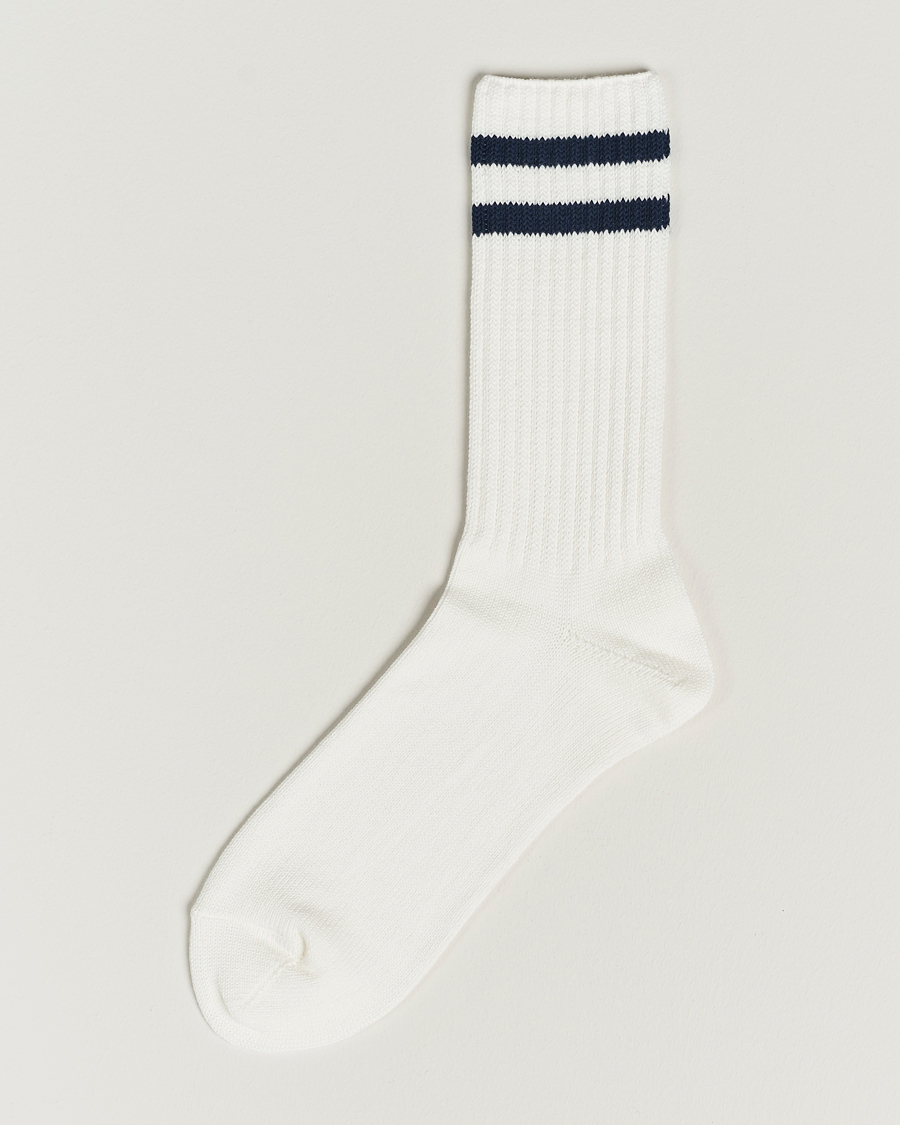 Herre | Undertøy | BEAMS PLUS | Schoolboy Socks White/Navy